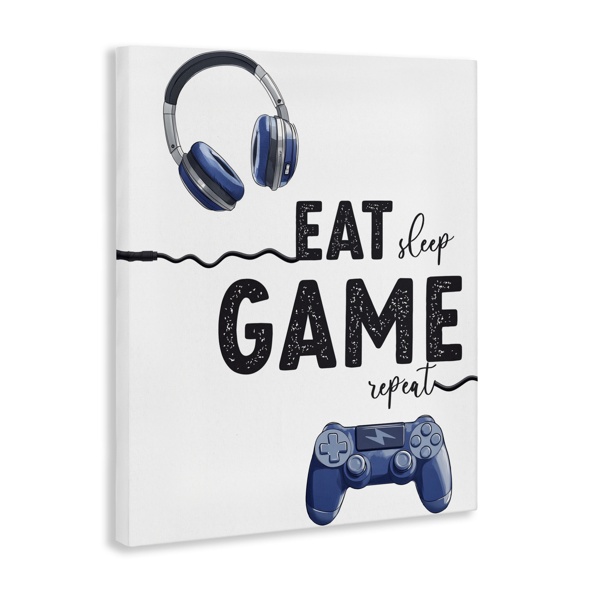Eat Sleep Game Lifestyle Canvas Wall Art, design by Christine Simpson Art