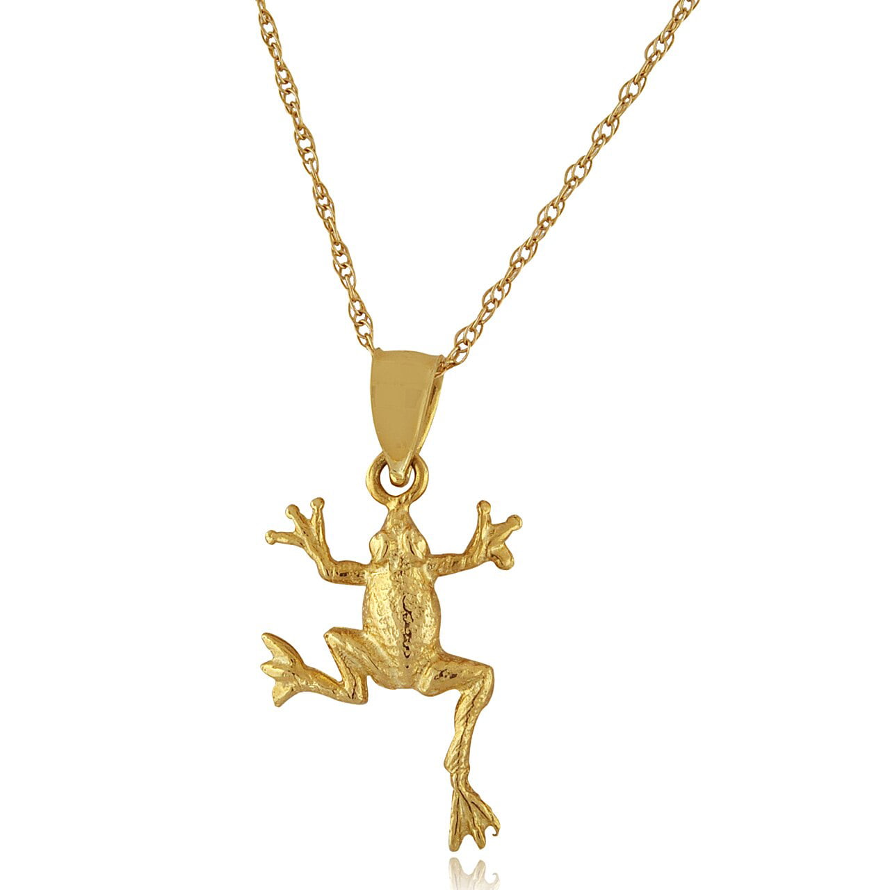 14k Yellow Gold Frog Pendant 
