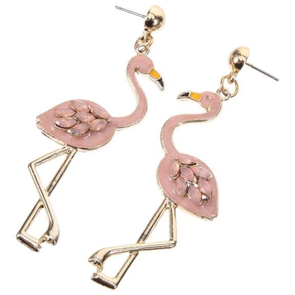 LOLIPPYY Flamingo Earrings Pair with Dripping Oil Design, Stylish Ear Accessories for Parties and Everyday Wear
