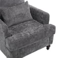 thumbnail image 5 of Modern Upholstered Accent Chair, Chenille Armchair with Pillow, Soft Reading Living Room Side Chair, Single Sofa with Wood Frame for Bedroom Living Room Apartment, Gray, 5 of 9
