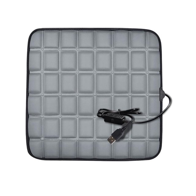 Cojín de calefacción para coche, calentador de asiento USB de 5 V para oficina en el hogar del automóvil (gris)