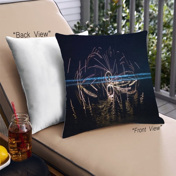 Ahgly Company Games Fireworks Outdoor Throw Pillow, 18 inch by 18 inch
