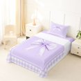 thumbnail image 3 of Erosebridal Purple Bow Twin Sheet Sets, Watercolor Bowknot Bedding for Girls, 3-Piece, 3 of 6