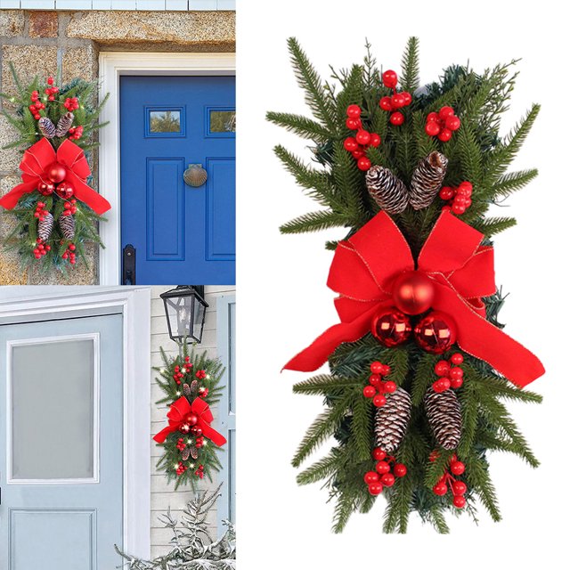 FLhrweasw Adorno Navideño en Forma Lágrima 18 Pulgadas Adorno Navideño para 2 Uds.