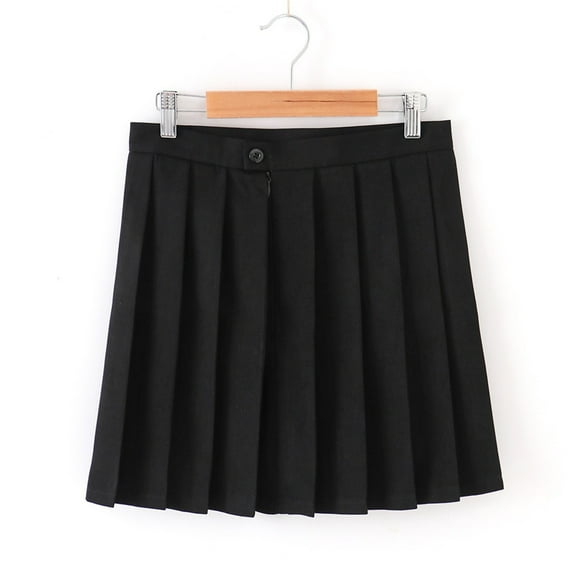 Trupants Juniors' Cotton High Waisted Short Pleated Skirt - Size 14 T, Black