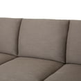 thumbnail image 5 of Noble House Gerardo Modern Upholstered Fabric Sofa, Dark Taupe, Silver, 5 of 9