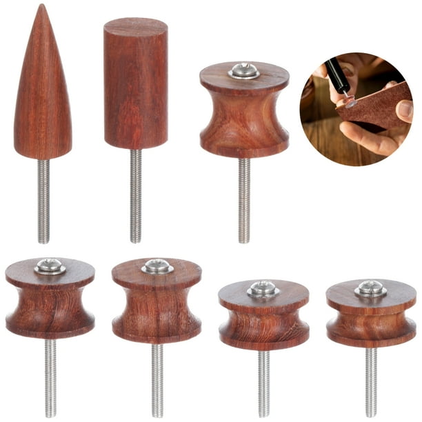 Kit de 7 brocas para bruñir bordes de cuero, juego de brocas para pulir cuero ideal para rebabas en bordes de cuero que simplifican los trabajos de artesanía de cuero para herramientas rotativas