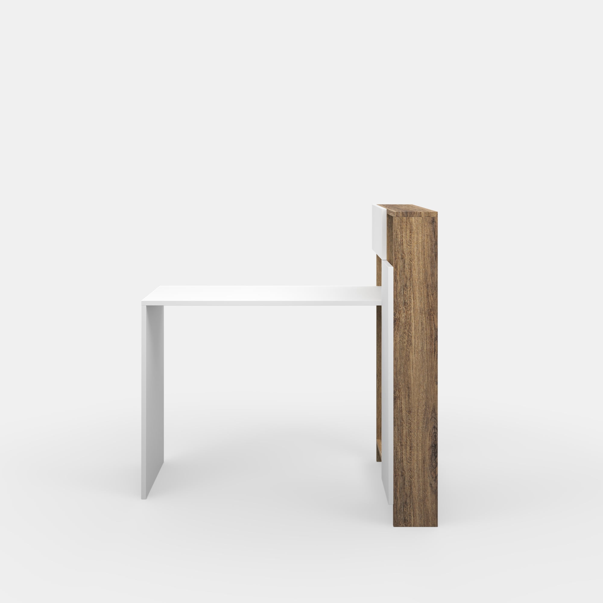 Ada Home Decor Furniture 3 Tier White Walnut Rascher Modern Desk