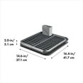 thumbnail image 6 of OXO Good Grips Aluminum Fold Flat Dish Drying Rack, 2-Tier, with Drainboard, for Kitchen Counter, Collapsible, 6 of 10