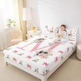 thumbnail image 4 of Homewish Bow Bowtie Ribbon Twin Sheet Sets,Colorful Flower Floral Twin Fitted Sheet,First Letter M Flat Sheet For Girls,Super Cozy Room Decor,3pcs, 4 of 7
