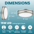 thumbnail image 2 of 15-inch, 23Watt, Dimmable, Cool White 5000K, Integrated LED Flush Mount Fixture - Energy Star®, 2 of 8