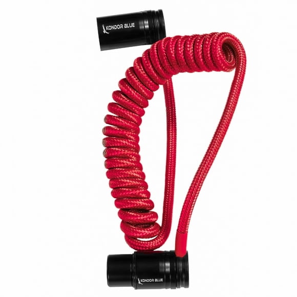 KONDOR BLUE | 12" to 24" Coiled Low Profile Braided XLR Cable | for Cameras, Microphones, Studio Audio | Red