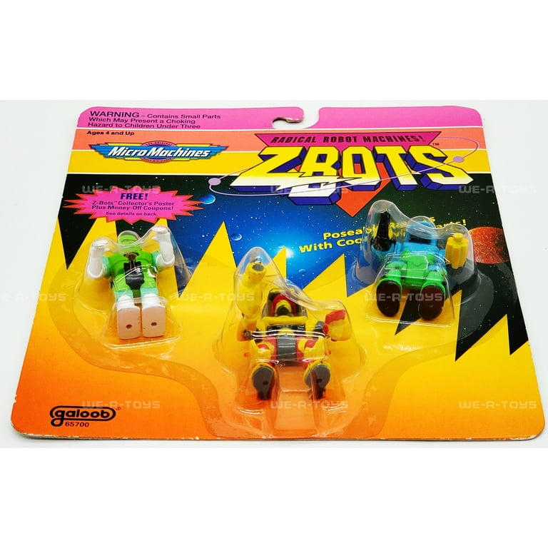 Micro Machines Z-Bots Xactor, Stixxer, Catron Figures 1993 Galoob