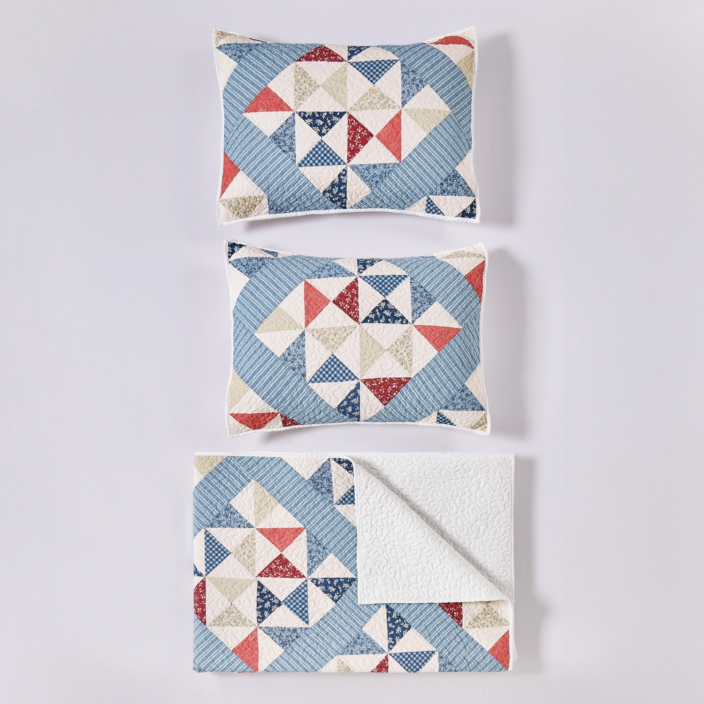 Americana Heartland Pieced Geometric 3-Pc King Quilt Set - Multi, All Ages