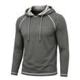 thumbnail image 4 of Yutgune Men's Solid Pullover Hoodie, Long Sleeve Casual Hooded Sweatshirt for Everyday Wear and Travel, 4 of 6