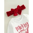 thumbnail image 5 of TSEXIEFOOFU Baby Girls Jumpsuits Set Christmas Letter Print Long Sleeves Romper and Casual Flared Pants Headband, 5 of 8