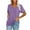 Purple, variant on Aloohaidyvio Tops for Women,Fashion Womens Summer V-Neck Solid Short Sleeve Casual Top Blouse