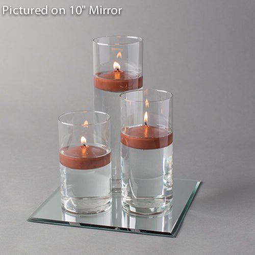 Richland Eastland Square Mirror and Cylinder Vase Centerpiece with Richland 3\" Floating Candles