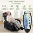 thumbnail image 6 of Electric Power Lift Recliner Chair for Elderly with Heat & Massage & USB Charge Port, 160° Adjustable PU Leather Recliner, Stand Assist, Remote Control, Cup Holders for Living Room Bedroom (Black), 6 of 9