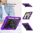 thumbnail image 3 of Case for iPad 9th 8th 7th Gen 10.2 inch 2021 2020 2019 with Screen Protector, 360 Degree Rotating Kickstand Hand Strap Heavy Duty Shockproof Cover with Shoulder Strap, Purple, 3 of 7