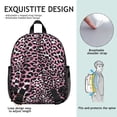 thumbnail image 5 of Leopard Print Backpack Backpack for School,Cute School Bag,Schoolbag with Adjustable Shoulder Straps & Padded Back,13.8"x11.4"x6", 5 of 6