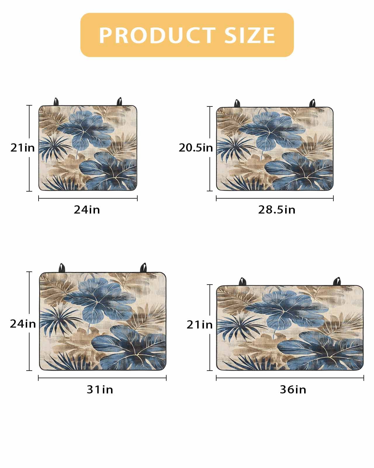 nqOlkjepod Large Induction Cooktop Protector Mat 36"x21", Blue Brown Botanical Stove Top Covers for Electric Stove, Summer Vintage Flowers Decorative Stove Burner Cover Mats, Glass Top Stove Cover