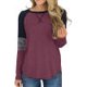 thumbnail image 1 of Blusa de camiseta con costuras en bloque de color superior para mujer FleinngHoz JD710547125, 1 of 1