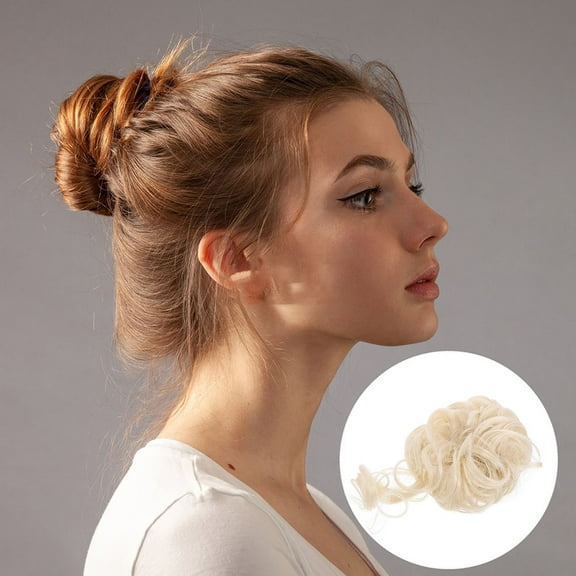 LOLIPPYY 1Pair Hair Pieces for Updos Beige Hair Bun Extension Hold and Easy Application