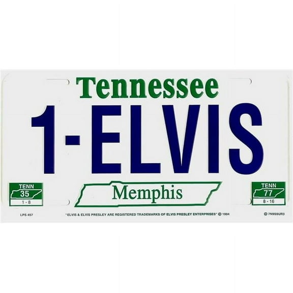Tennessee 1-ELVIS Metal License Plate