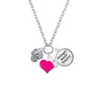 thumbnail image 2 of Delight Jewelry Silvertone Lighthouse, Ship Wheel, Anchor Spinner - Hot Pink Heart Nurse Strong Zoe Necklace, 2 of 4