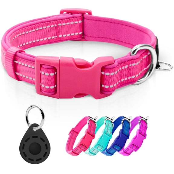 Reflective Dog Collar,Soft Neoprene Padded Pet Collar with ID Tag Ring,Adjustable for Small Dogs