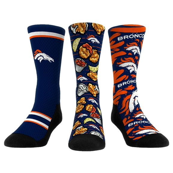 Unisex Rock Em Socks  Denver Broncos Fan Favorite Three-Pack Crew Sock Set