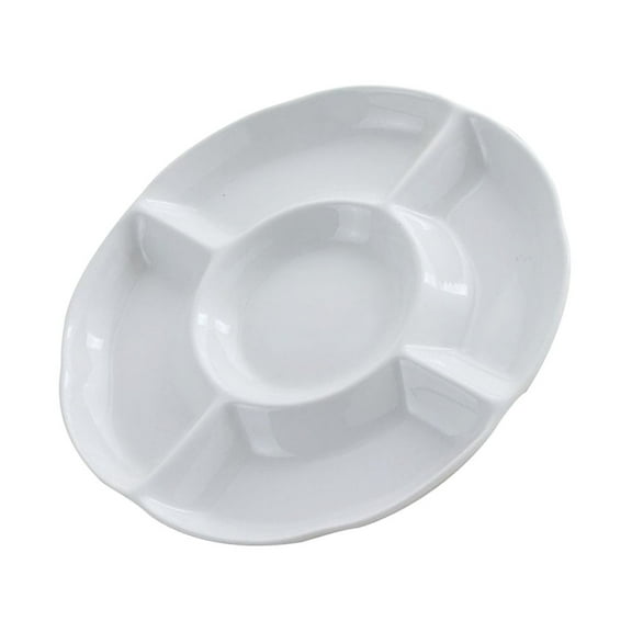 Food Divided Plates Round Tray Deer Statue Gold Snack Serving Platter Plastic Child Baby