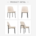 thumbnail image 2 of Juego de 6 sillas de comedor COLAMY con tapizado de tela beige y patas de metal, 2 of 3