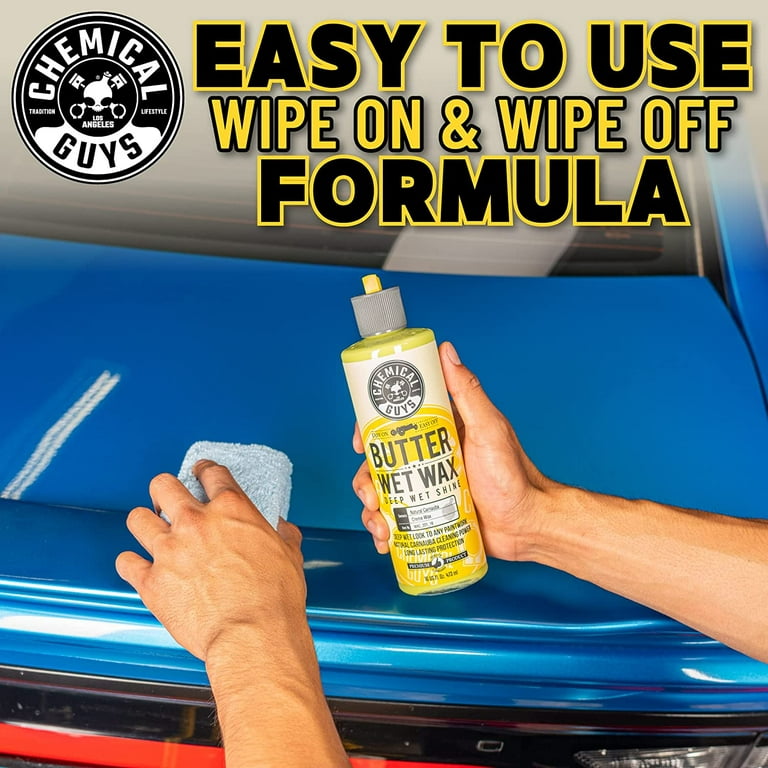  Chemical Guys WAC_201_16 Butter Wet Wax, Deep Wet Shine for  Cars, Trucks, SUVs, RVs & More, 16 fl oz, Banana Scent : Everything Else