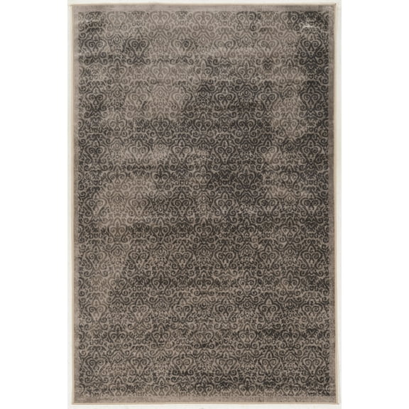 Linon Home Decor Vintage Area Rug or Runner Collection, Gray and Charcoal, 5' x 7.6'