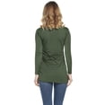thumbnail image 3 of Fancyglim Womens Round Neck Tops Long Sleeve Slim Fit T Shirt (Olive Green L), 3 of 4