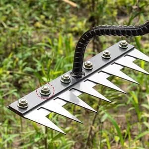 Carbon Steel Garden Hand Rake, 8 Teeth Hand Weed Puller Tool for Gardening and Weeding, Heavy-Duty Garden Weed Puller Tool for Lawn Yard Gardens Farm