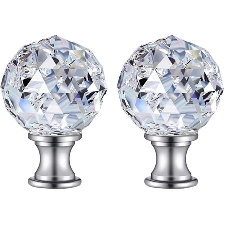 2pcs Crystal Lamp Finials Cap Knob Royal Designs Shade Top Finial Decorative Threaded Diamond Glass For Canada 2pcs Crystal Lamp Finials Cap Knob, Lamp Shade Knob