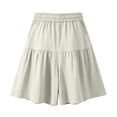 thumbnail image 2 of longantii Flowy Shorts,Lightweight Stretch Comfy Flowy Shorts for Women Ruffles Culottes Bloomease Skort Beige 2XL, 2 of 8