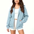 thumbnail image 4 of Girls Hoodies Sweatshirt Casual Long Sleeve Hooded Outwear Jackets with Pockets, 4 of 8