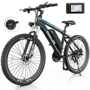 Gocio 500W 26" Electric Bike, 2.1" Electric Mountain Bike for Adults, 499Wh 48V 10.4Ah Battery 19.8MPH 3H Fast Charge Ebike, LCD Display, Lockable Suspension Fork, Shimano 21 Speed UL2849