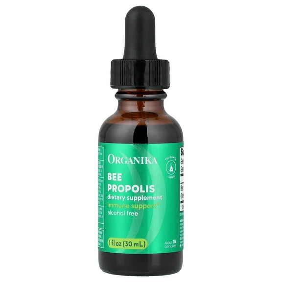 Organika Bee Propolis – Natural Immune Support and Sore Throat Relief – Gluten Free, Antioxidant Supplement - Alcohol Free Liquid, 30 ml