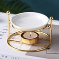 thumbnail image 3 of Essential Oil Melt Candle Tealight Holder Aroma Diffuser Gold Option7 Golden, 3 of 8