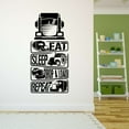 thumbnail image 3 of Eat Sleep Drop a Load Repeat Trucker Funny Quote Vinyl Shilhouette Design Wall Art Sticker Designs Vinyl Stickers For Home House Walls Rooms Windows Bedroom Decoration Size (20x20 inch), 3 of 3