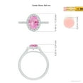thumbnail image 4 of Angara Rings - Natural 1.45 ct Pink Sapphire Halo Ring with Diamonds in Platinum for Women (Size-8x6mm) | September Birthstone Jewelry, Birthday, Anniversary, Jewelry Gift for Women, 4 of 8