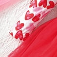 thumbnail image 4 of ASFGIMUJ Valentine's Day Toddler Girls Long Sleeve Hearts Prints Dresses Tulle Princess Dress 4 Years-5 Years Red, 4 of 7