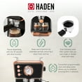 thumbnail image 4 of Haden Barista Brew Espresso Coffee Machine w/Froth Function, Black & Copper, 4 of 13