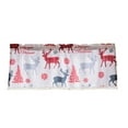 thumbnail image 2 of QIPOPIQ Farmhouse Christmas Valance Kitchen Curtains for Windows, Rustic Plaid Christmas Tree Snowflakes Rod Pocket Window Treatments Short Curtains, 2 of 8