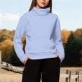 thumbnail image 6 of Mockneck Sweatshirt, Yigetop Women's Long Sleeve Sweatshirt Soft Comfortable Pullover Classic Crew Neck Casual Fit for Daily & Outdoor Turtle Necks Tops for Women Light Violet L, 6 of 9